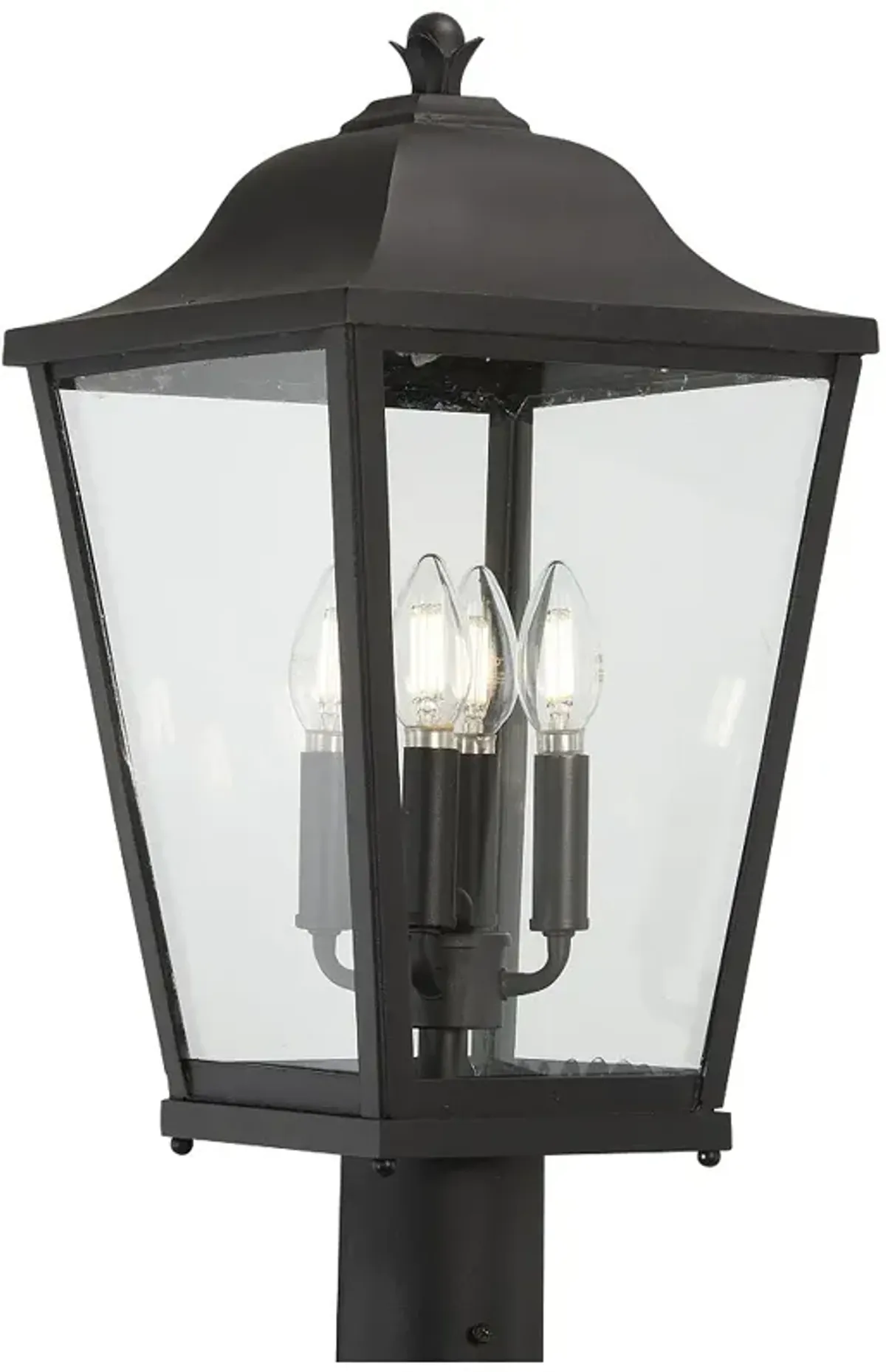 The Great Outdoors Savannah 4-Light Sand Coal Outdoor Post Mount