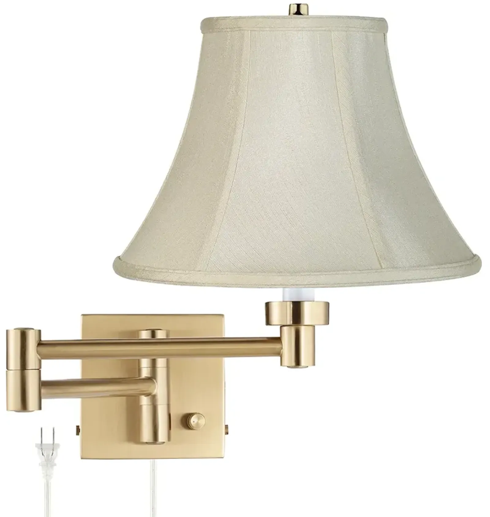 Barnes and Ivy Creme Bell Alta Square Warm Gold Swing Arm Plug-In Wall Lamp