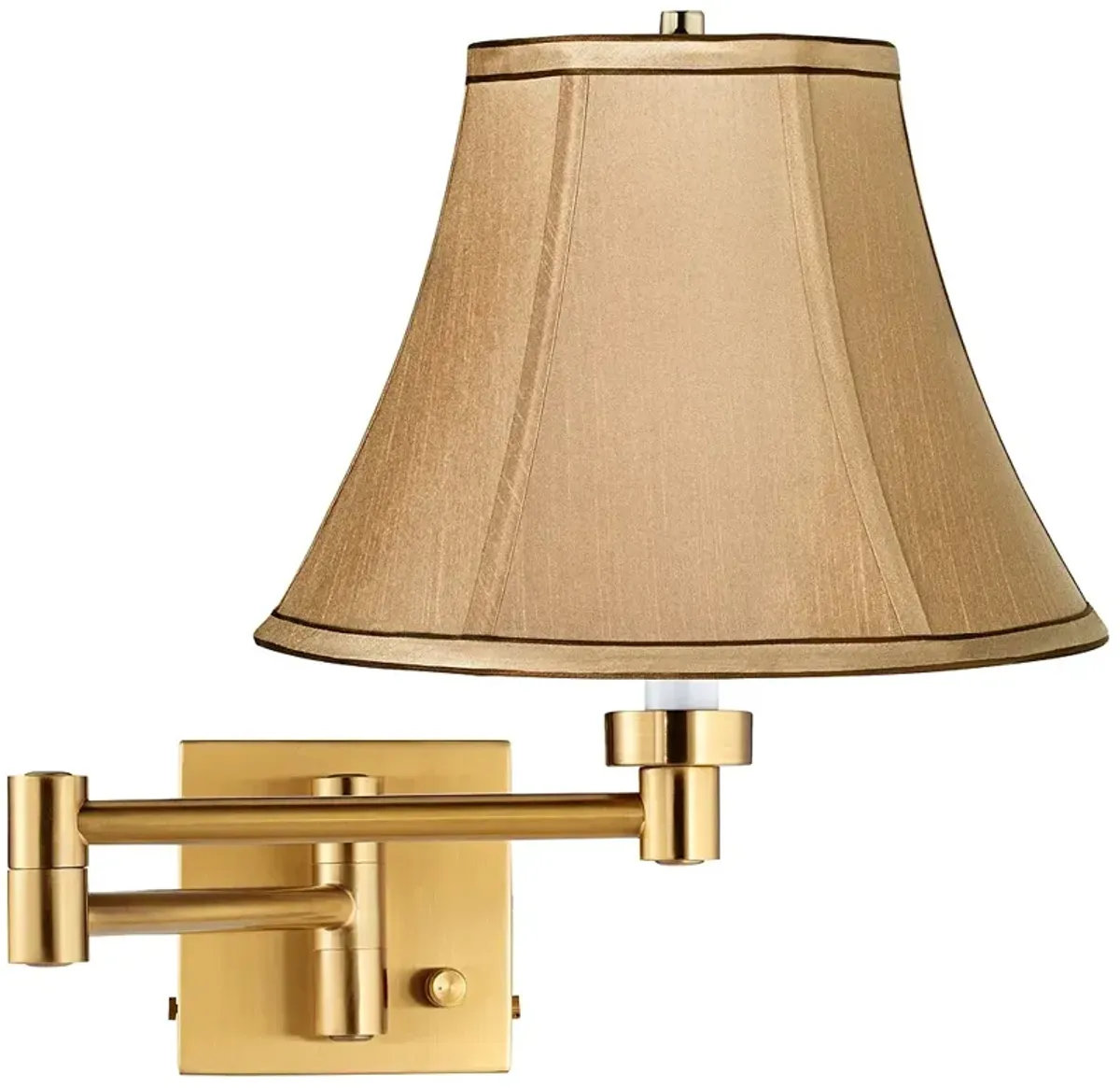 Barnes and Ivy Alta Square Tan and Gold Plug-In Swing Arm Wall Light