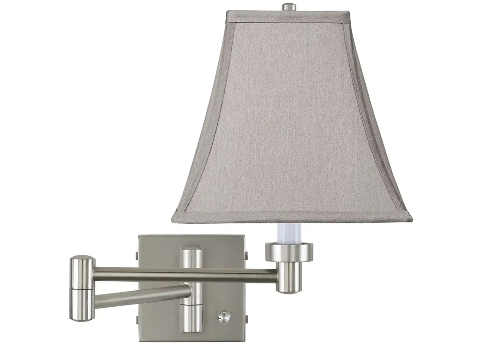 Possini Euro Pewter Gray Square Brushed Nickel Swing Arm Wall Lamp