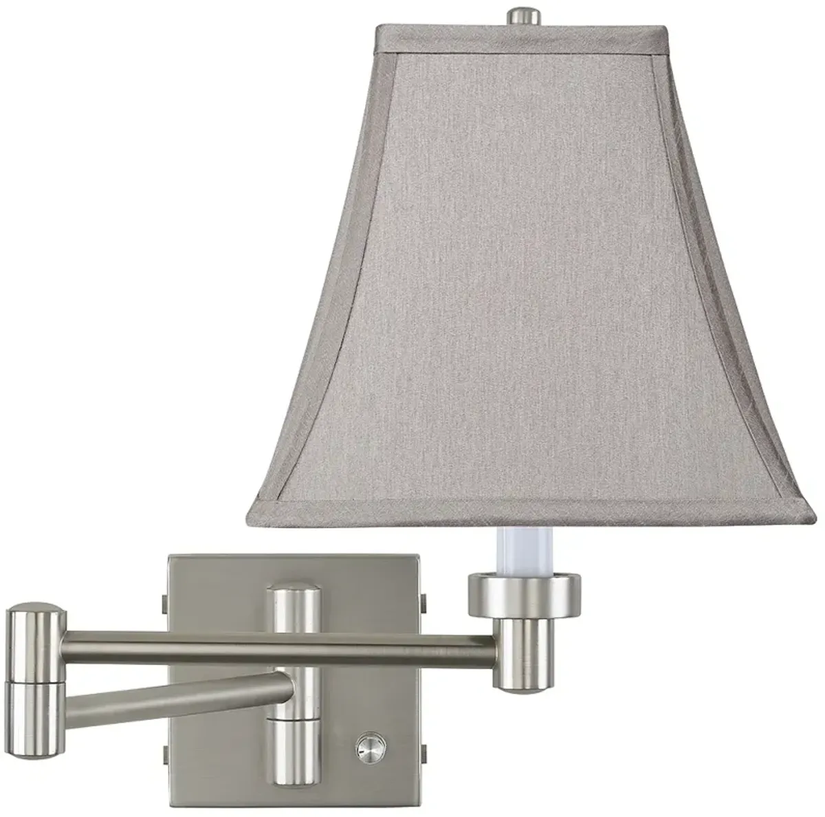 Possini Euro Pewter Gray Square Brushed Nickel Swing Arm Wall Lamp