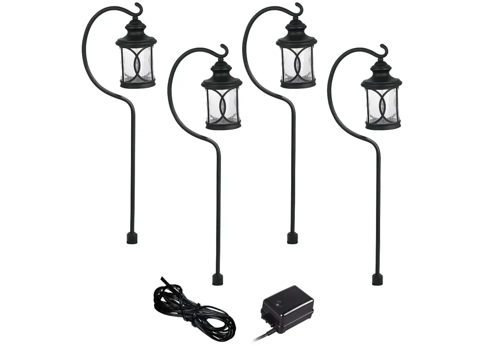 Capistrano Black 4-Path Light LED Landscape Lighting Kit