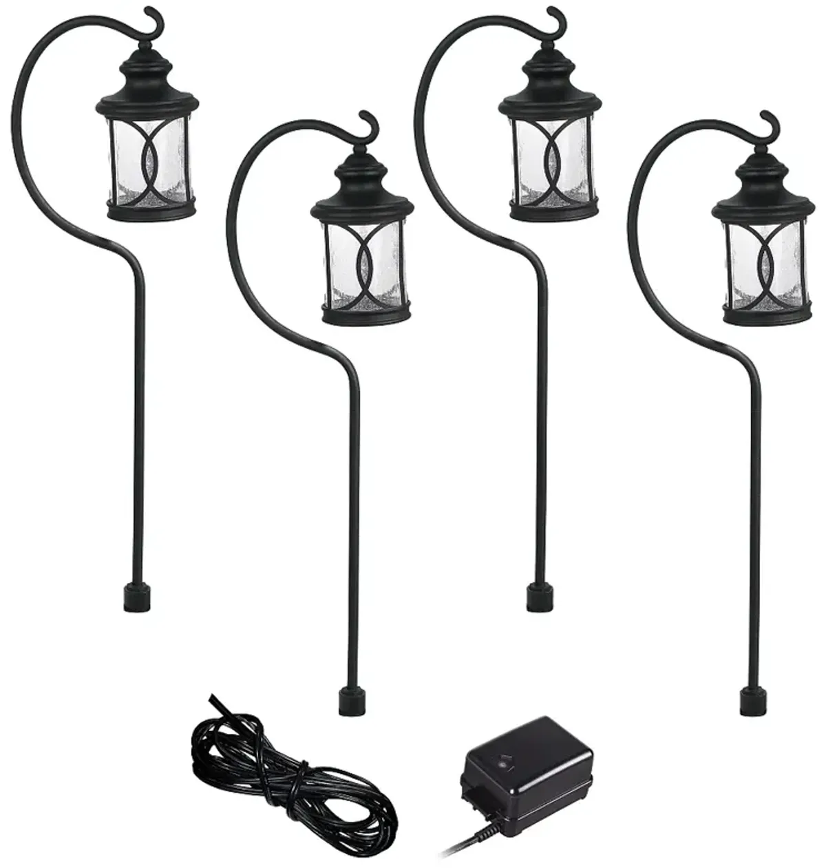 Capistrano Black 4-Path Light LED Landscape Lighting Kit