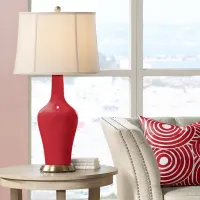 Color Plus Anya 32 1/4" High Ribbon Red Glass Table Lamp