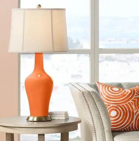 Color Plus Anya 32 1/4" High Invigorate Orange Glass Table Lamp