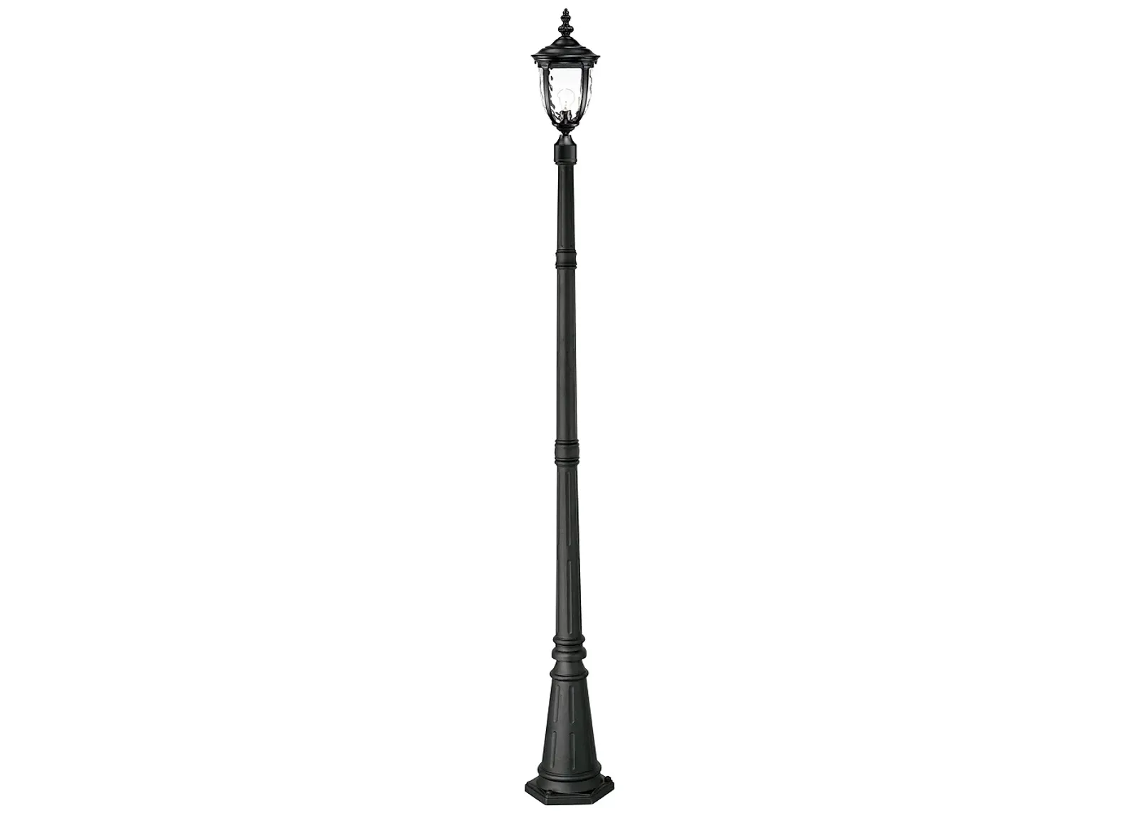 Bellagio 95 3/4" High Black Post Light with Flat Base Pole