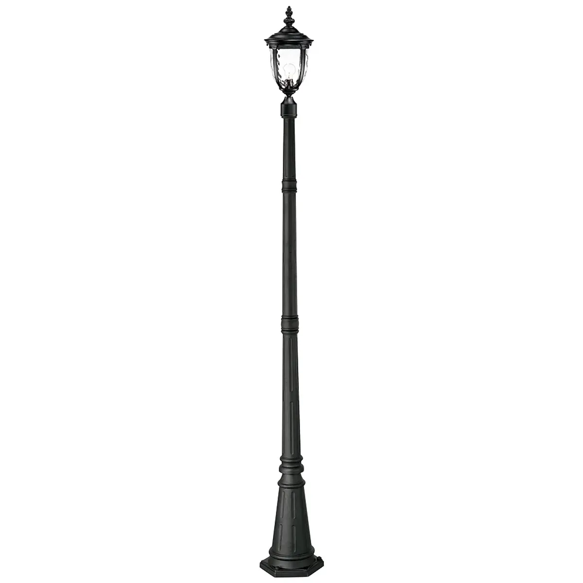 Bellagio 95 3/4" High Black Post Light with Flat Base Pole