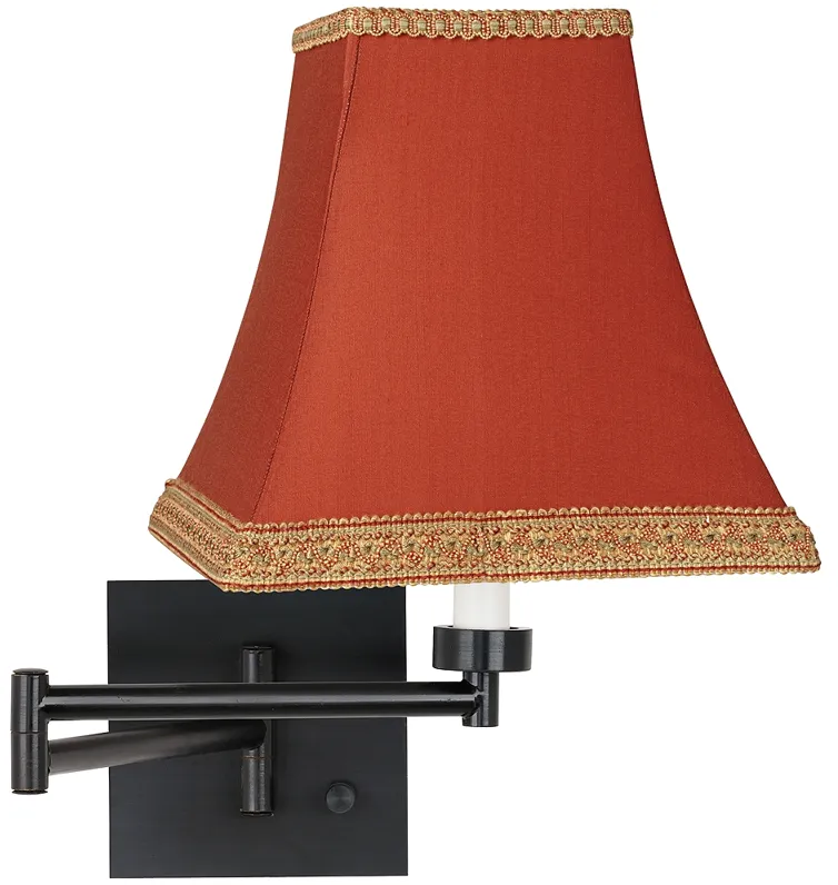 Barnes and Ivy Rust Dimmable Espresso Finish Plug-in Swing Arm Lamp