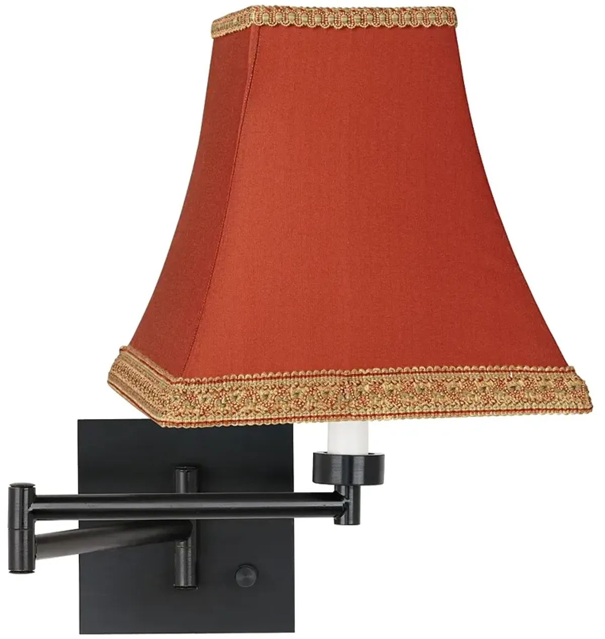 Barnes and Ivy Rust Dimmable Espresso Finish Plug-in Swing Arm Lamp