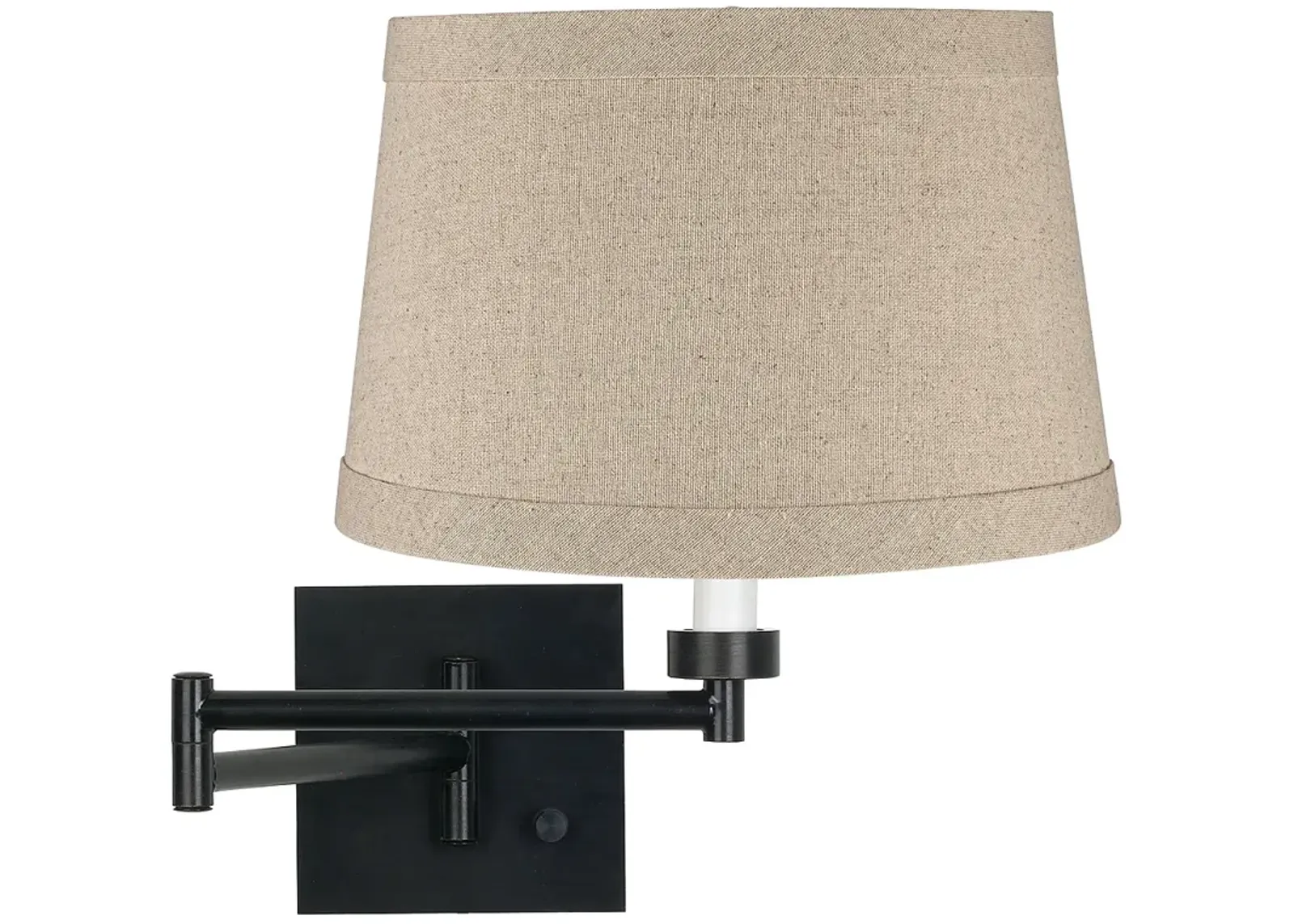 Franklin Iron 14-1/2" Linen Espresso Plug-In Swing Arm Wall Lamp