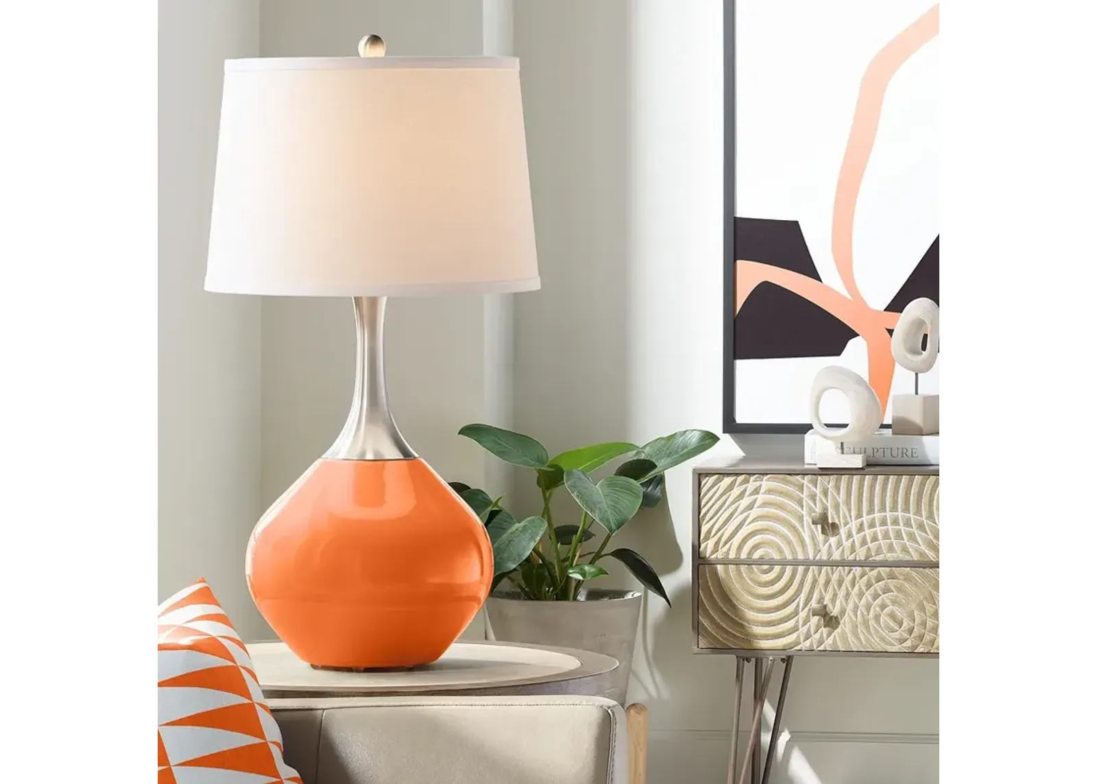 Color Plus Spencer 31" Modern Invigorate Orange Table Lamp