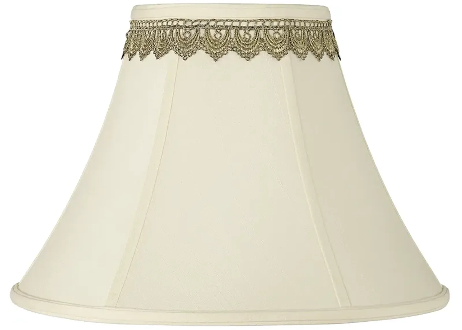 Creme Shade with Gold Lace Trim 7x16x12 (Spider)