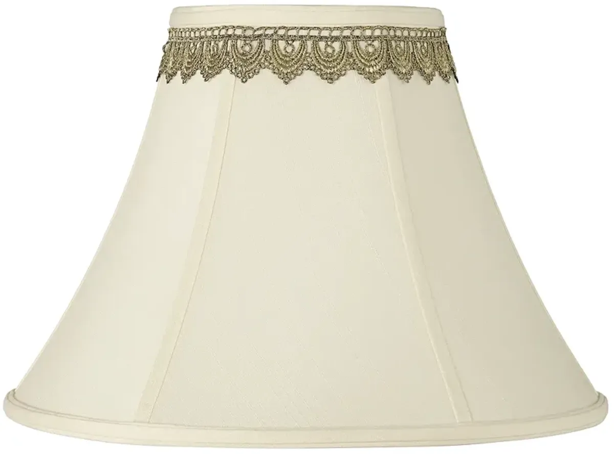 Springcrest Creme Shade with Gold Lace Trim 7x16x12 (Spider)
