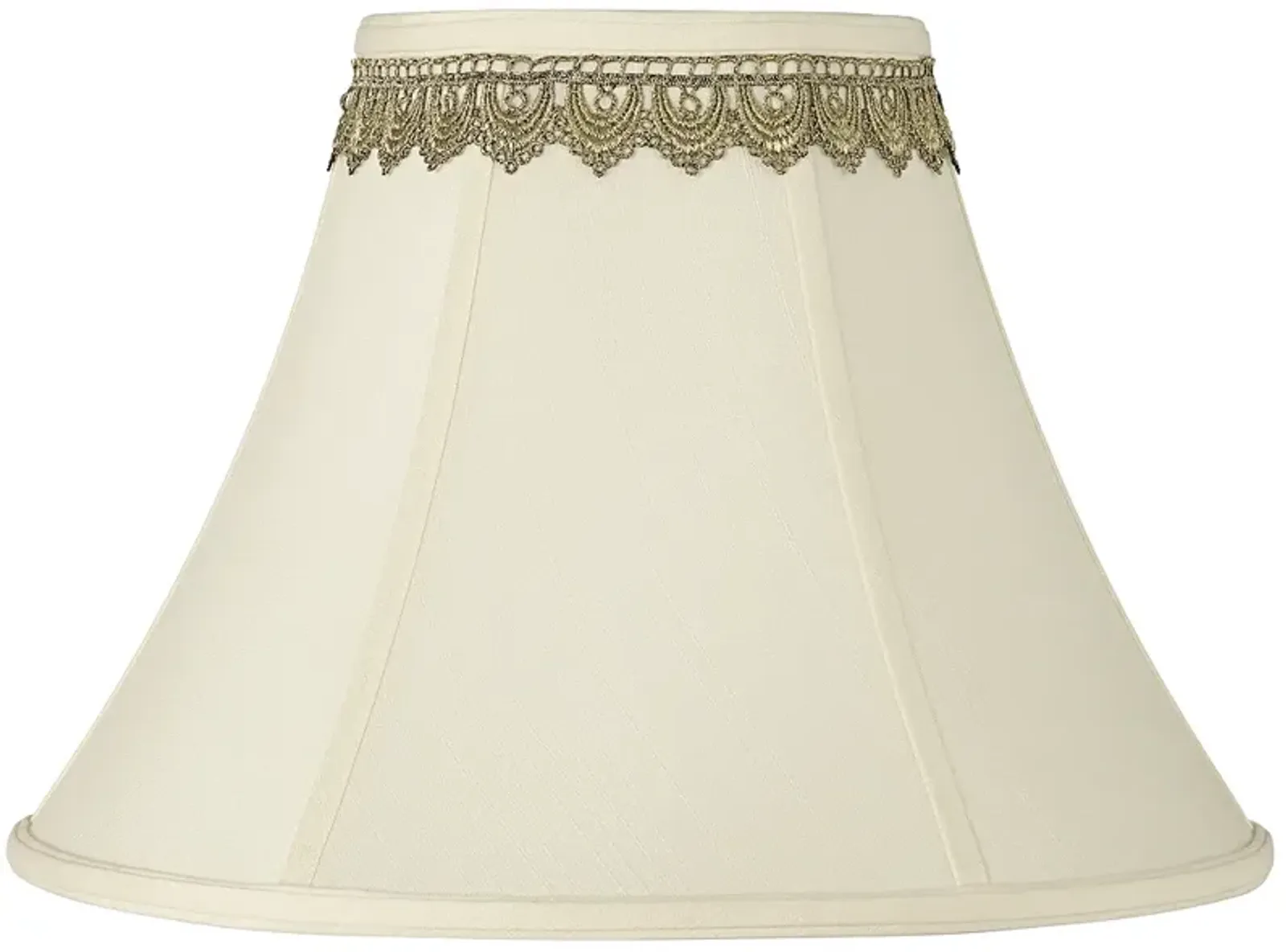 Creme Shade with Gold Lace Trim 7x16x12 (Spider)