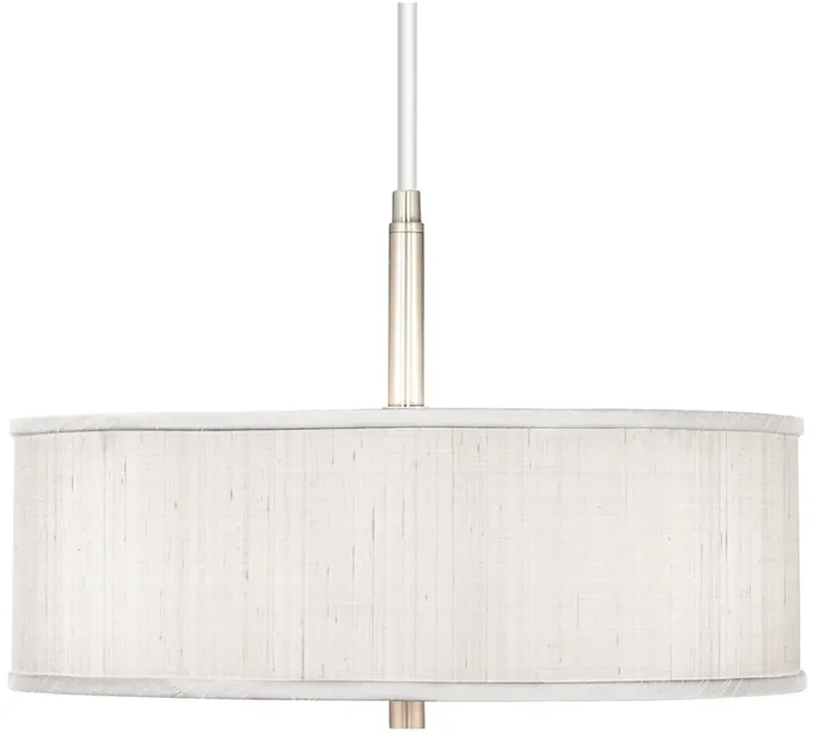 Possini Euro 16" Wide Cream Textured Shade Pendant Chandelier