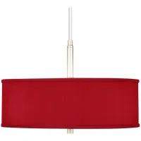 Possini Euro 16" Wide Modern Red Textured Shade Pendant Chandelier