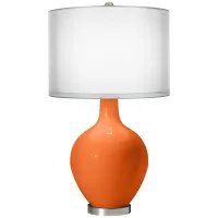 Color Plus Ovo 28 1/2" Sheer Silver Shade Invigorate Orange Table Lamp