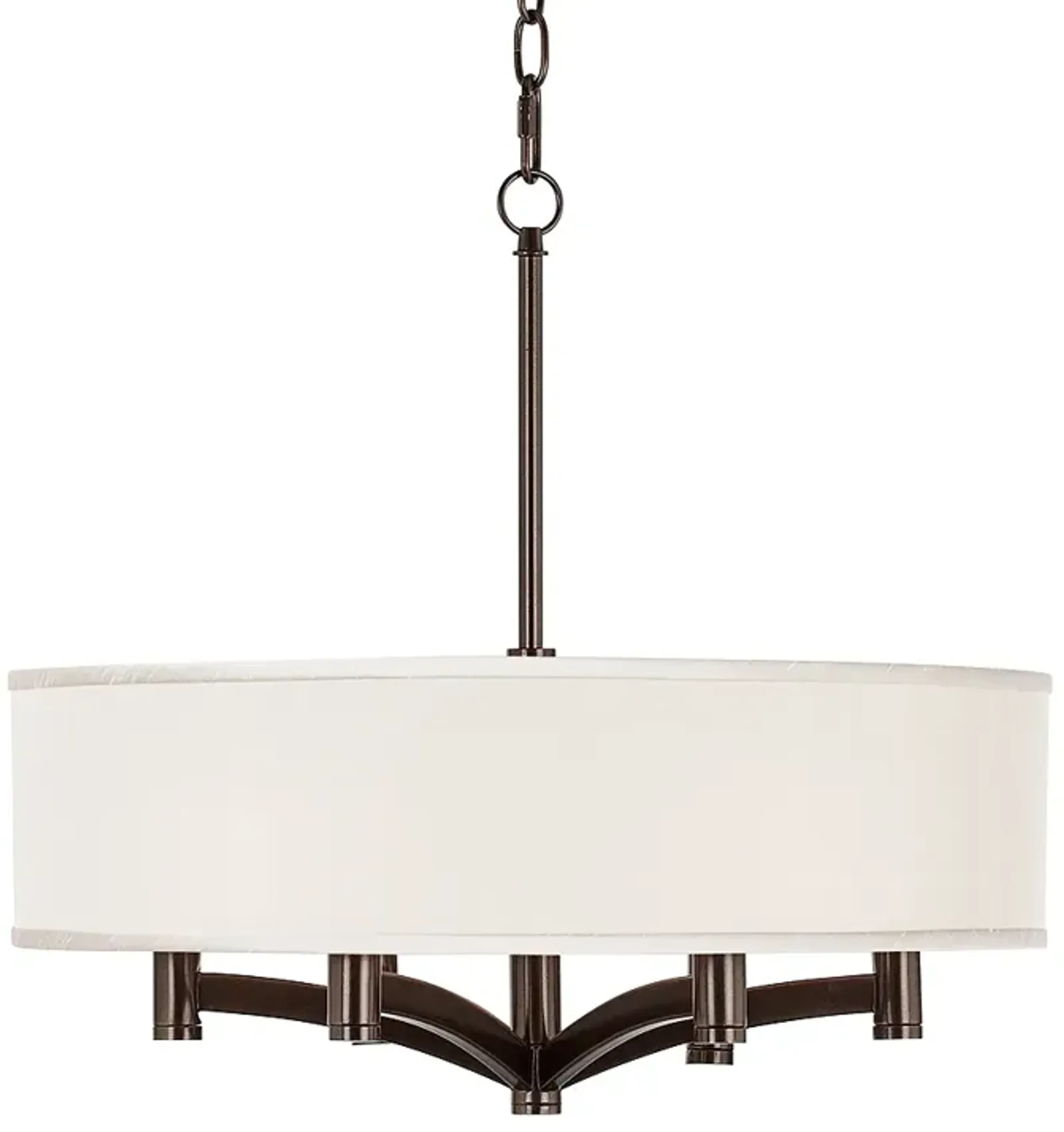 Possini Euro Ava 20" Cream Shade 6-Light Bronze Pendant Chandelier