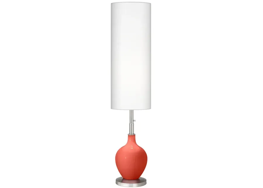 Color Plus Ovo 60" High Modern Koi Orange Floor Lamp