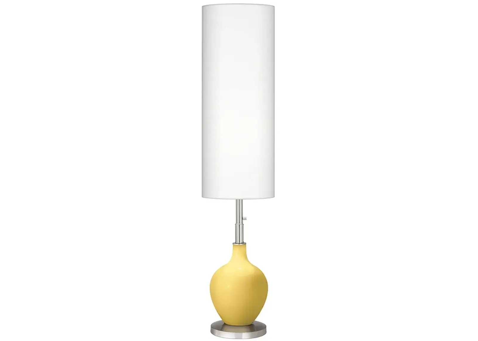 Color Plus Ovo 60" High Modern Daffodil Yellow Floor Lamp