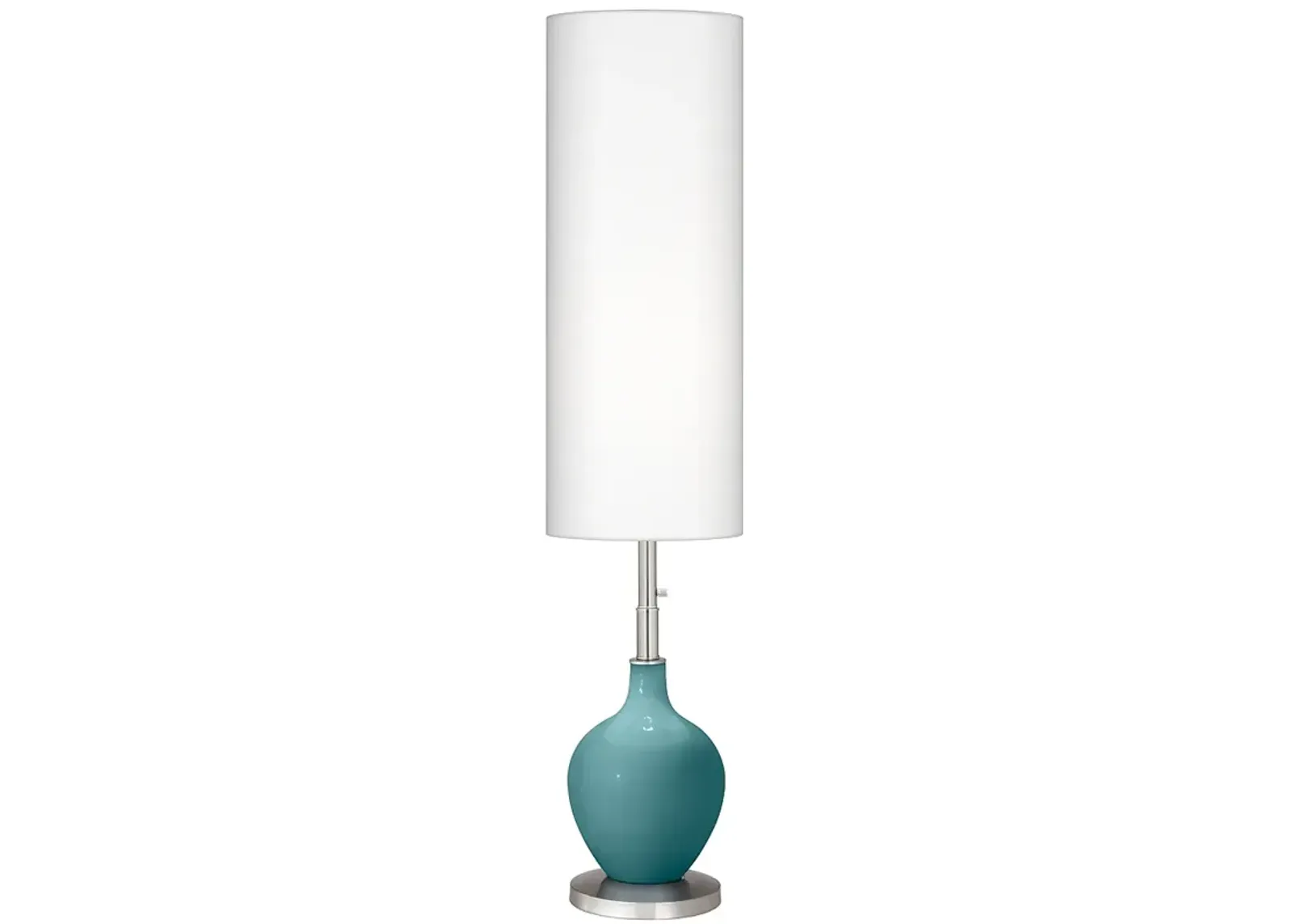 Color Plus Ovo 60" High Modern Reflecting Pool Blue Floor Lamp