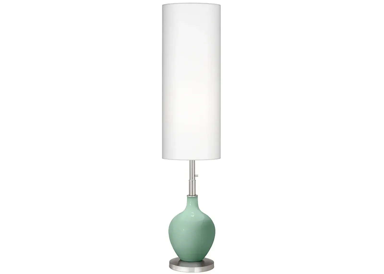 Color Plus Ovo 60" High Modern Grayed Jade Green Floor Lamp