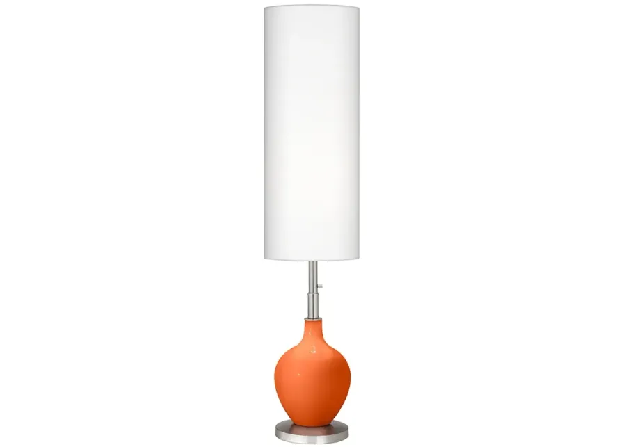 Color Plus Ovo 60" High Modern Glass Invigorate Orange Floor Lamp