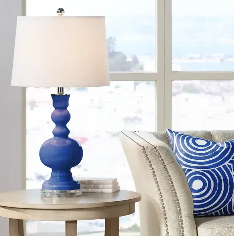 Color Plus Apothecary 30" Dazzling Blue Glass Table Lamp