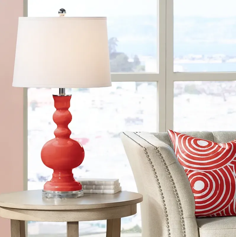 Color Plus Apothecary 30" Cherry Tomato Red Table Lamp