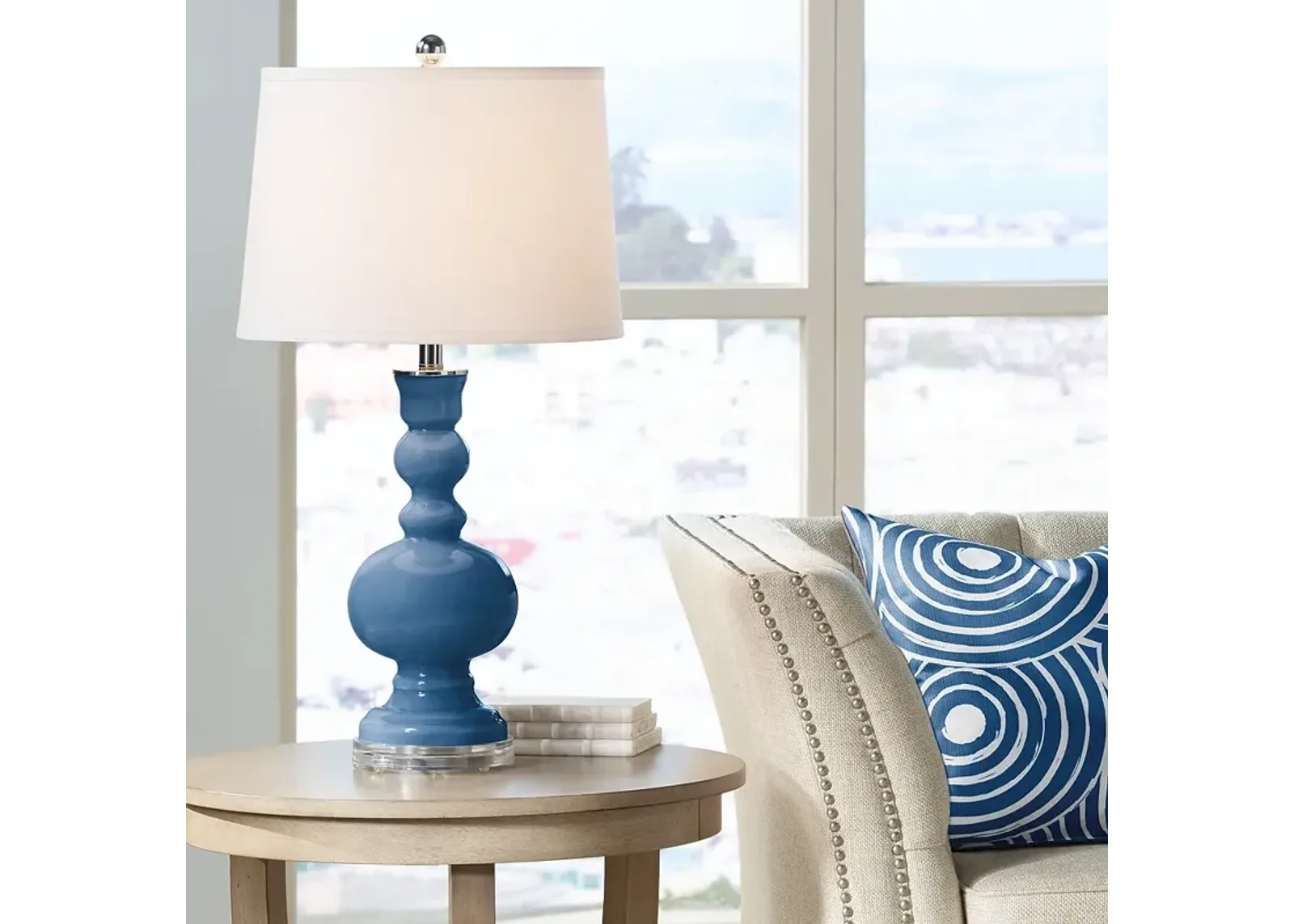 Color Plus Apothecary 30" Coastal Regatta Blue Table Lamp