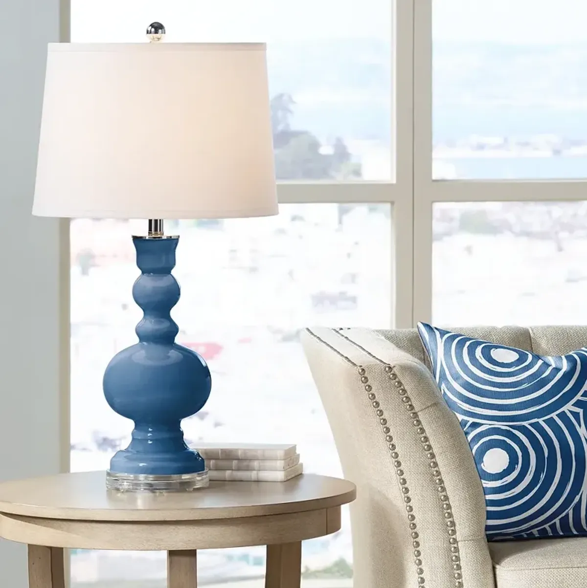 Color Plus Apothecary 30" Coastal Regatta Blue Table Lamp