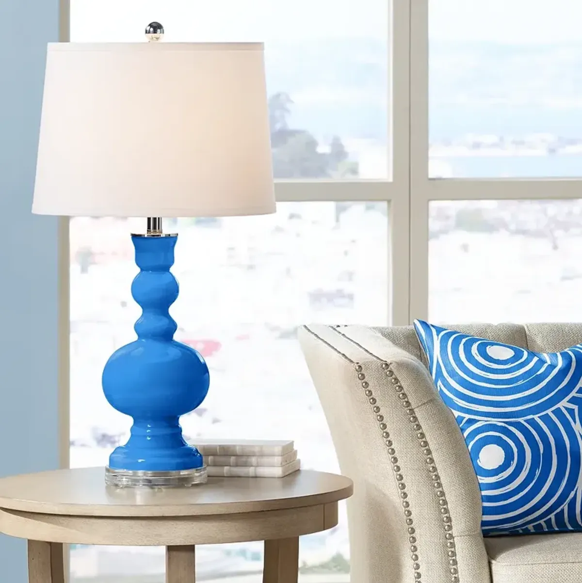 Color Plus Apothecary 30" Royal Blue Glass Table Lamp