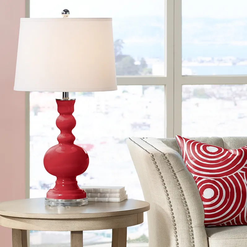 Color Plus Apothecary 30" Ribbon Red Glass Table Lamp