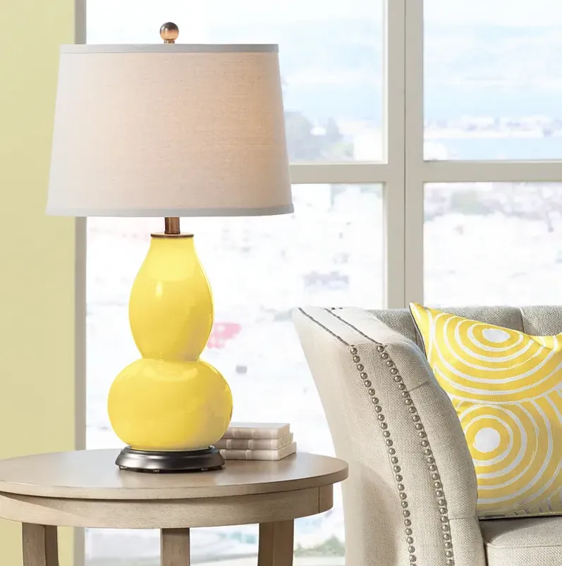 Color Plus Double Gourd 28 3/4" Lemon Zest Yellow Table Lamp