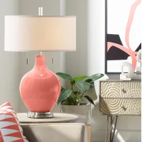 Color Plus Toby 28" Modern Glass Coral Reef Pink Table Lamp
