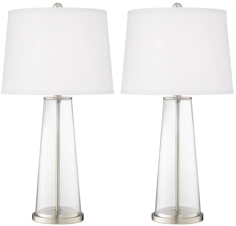 Color Plus Leo 29 1/2" Clear Glass Fillable Table Lamps Set of 2