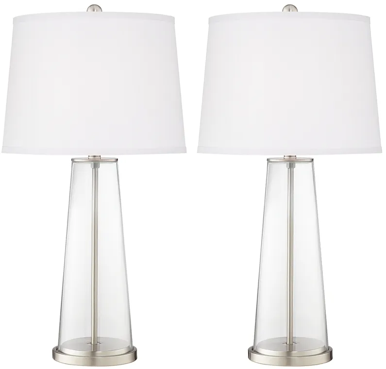 Color Plus Leo 29 1/2" Clear Glass Fillable Table Lamps Set of 2