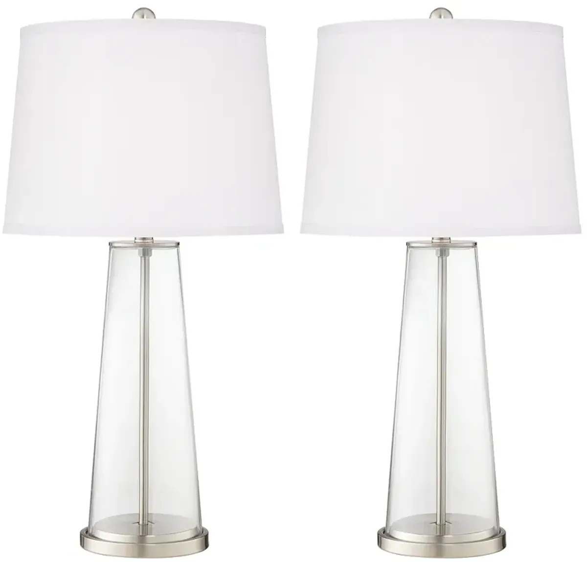 Color Plus Leo 29 1/2" Clear Glass Fillable Table Lamps Set of 2