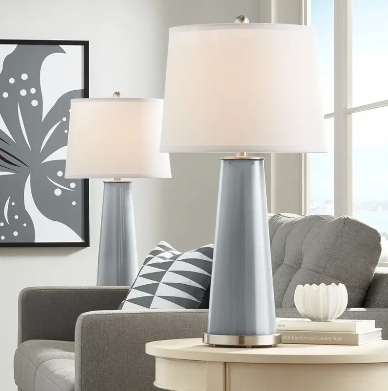 Color Plus Leo 29 1/2" Modern Glass Software Gray Table Lamps Set of 2