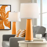 Color Plus Leo 29 1/2" Cinnamon Spice Orange Table Lamps Set of 2