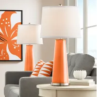 Color Plus Leo 29 1/2" Invigorate Orange Glass Table Lamps Set of 2
