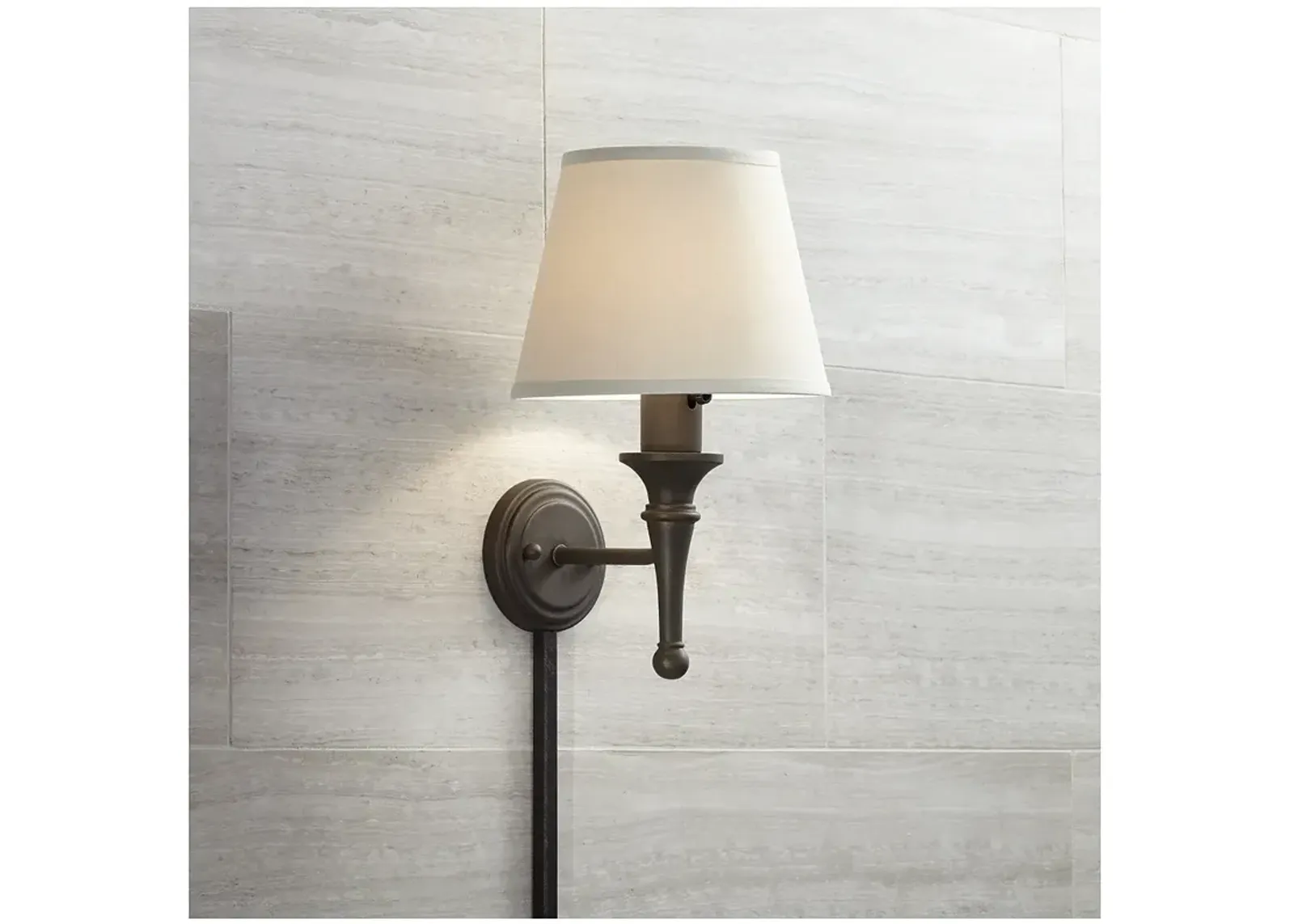 Braidy Bronze Plug-in Wall Sconce with Cord Cover