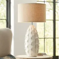 Possini Euro Cosgrove 32 3/4" Oval White Modern Ceramic Table Lamp