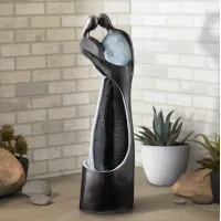 Modern Couple 47" High Black Indoor/Outdoor LED Fountain