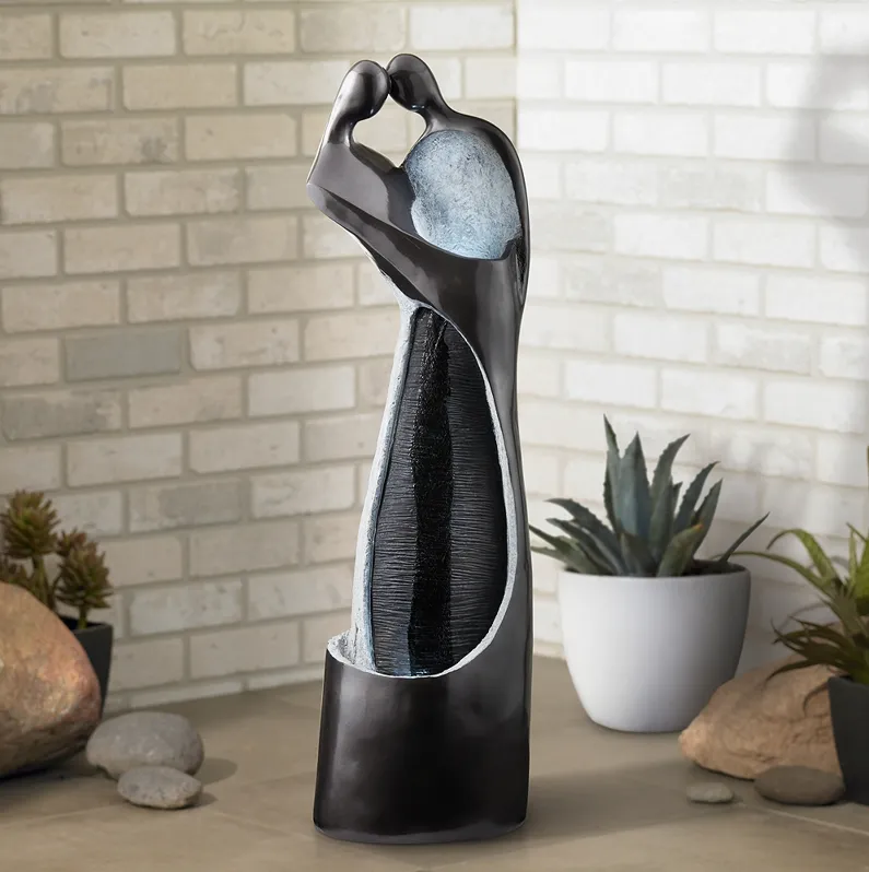 Modern Couple 47" High Black Indoor/Outdoor LED Fountain