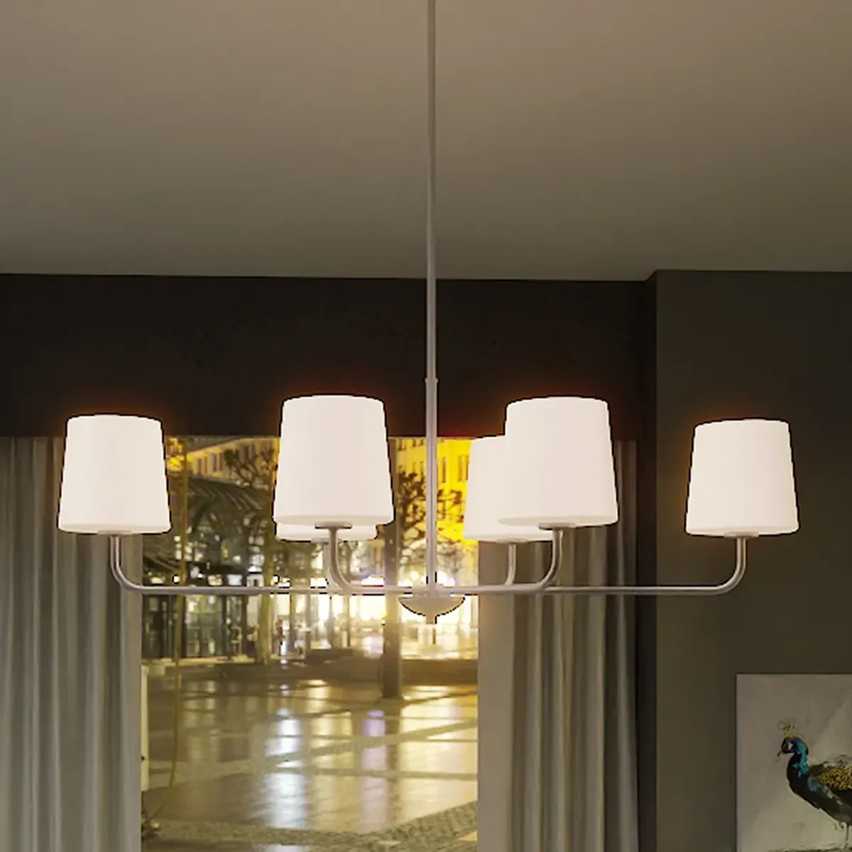 Gallagher 42" Wide Brushed Nickel 6-Light Island Chandelier