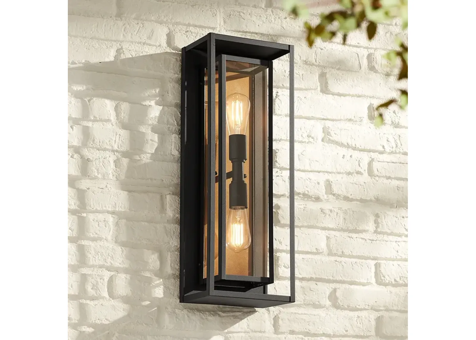 Possini Euro Metropolis 22" High Black and Gold Outdoor Wall Light