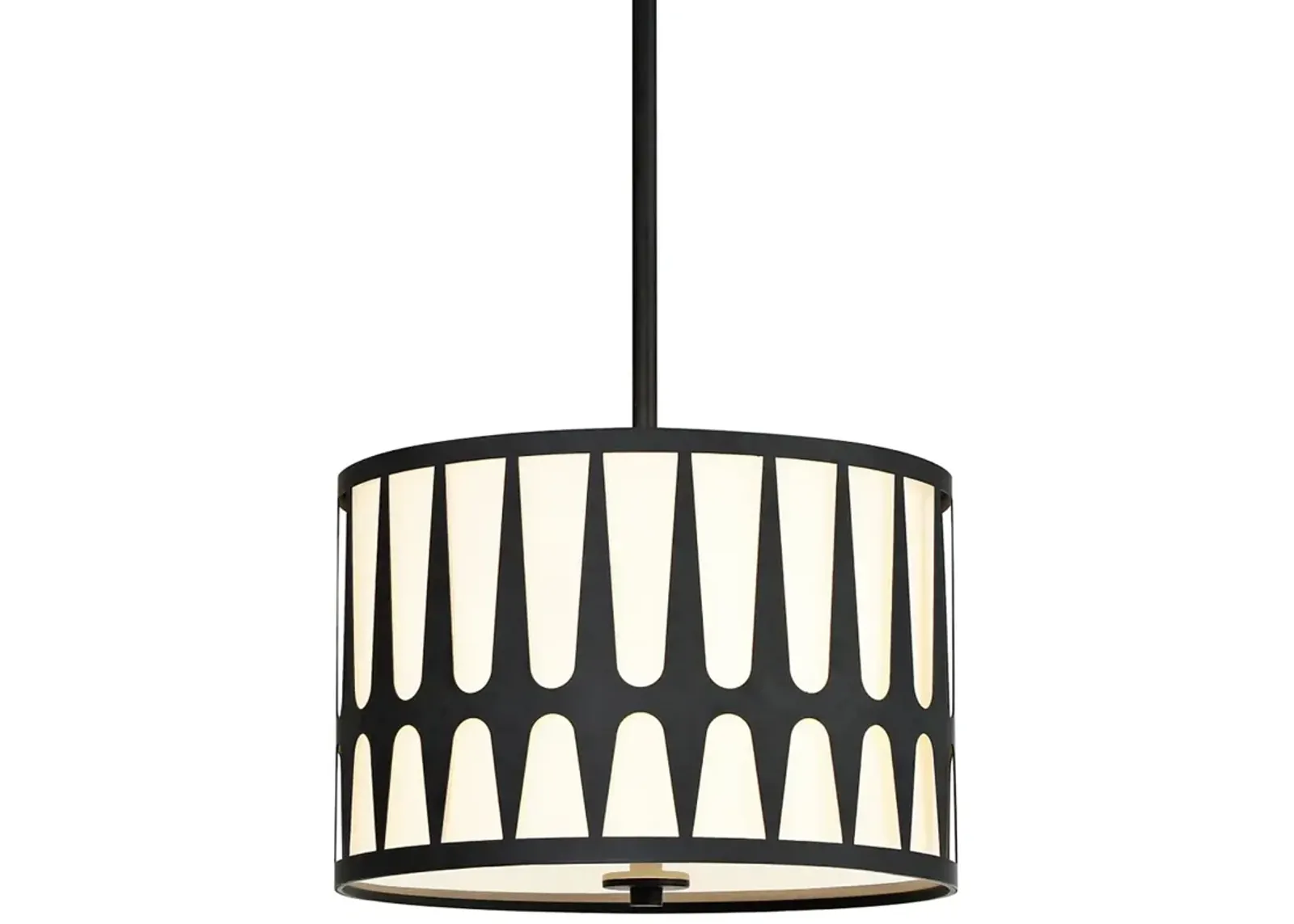 Crystorama Royston 15" Wide Black Drum Pendant Light