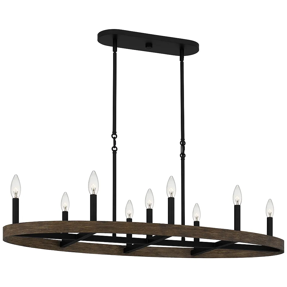 Hendrix 9-Light Matte Black Island Light