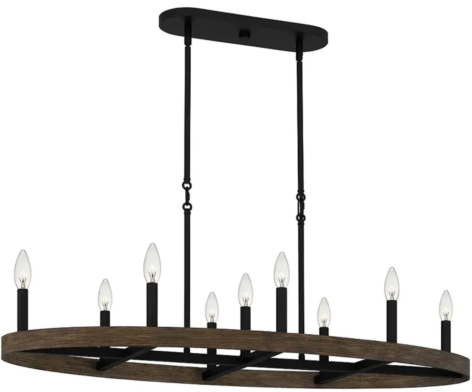 Hendrix 9-Light Matte Black Island Light